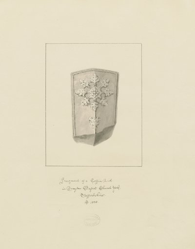 Drayton Bassett Church - kistelåg: sepia tegning, 1838 af John Buckler