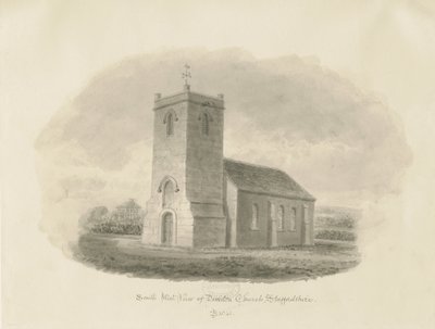 Dunston Church: sepia tegning af John Buckler