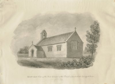 Eccleshall - Cotes Heath Chapel: sepia tegning, nd [c 1843] (tegning) af John Buckler