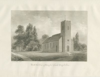Edingale Kirke: sepia tegning af John Buckler