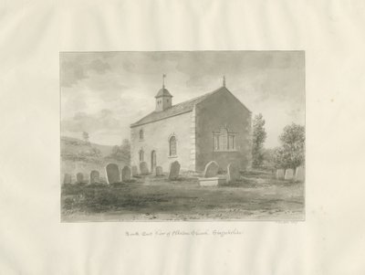 Elkstone Chapel: sepia tegning af John Buckler
