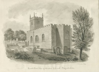Endon Church: sepia tegning af John Buckler
