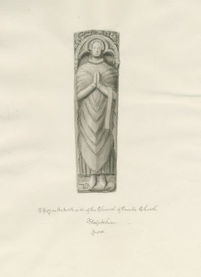 Enville Kirke - Billede: sepia tegning af John Buckler