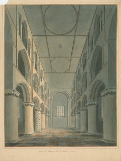 Essex - Waltham Abbey - Interiør, 1802 af John Buckler