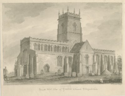 Gnosall Kirke: vasketegning af John Buckler