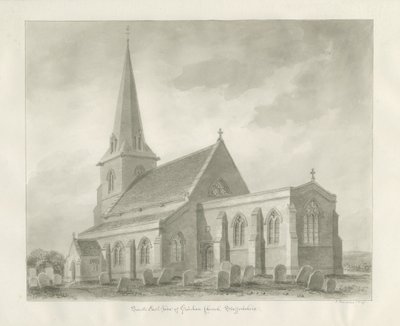 Grindon Church: sepia tegning af John Buckler