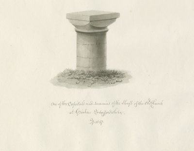 Grindon Church: sepia tegning af John Buckler
