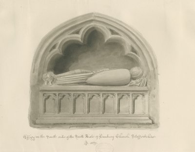 Hanbury Church - Skuebillede [af Sir John Hanbury]: sepia-tegning af John Buckler