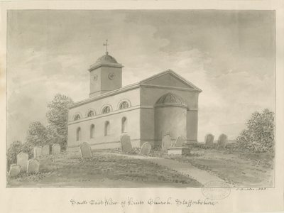 Tips Kirke: sepia tegning af John Buckler