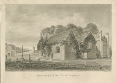 Ilam Church: sepia drawing, 1839dani af John Buckler