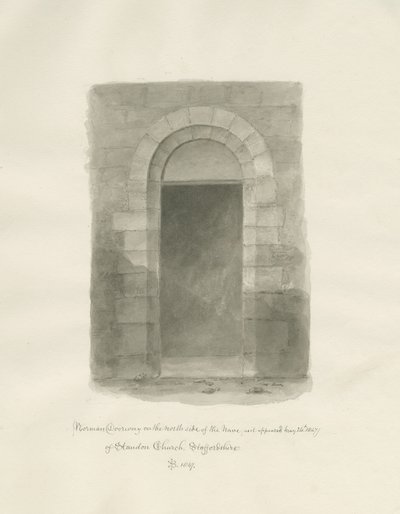 Interiør af Standon Church: sepia-tegning, 24. maj 1847 (tegning) af John Buckler