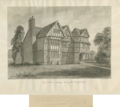 Kingswinford - Bradley Hall: sepia-tegning af John Buckler
