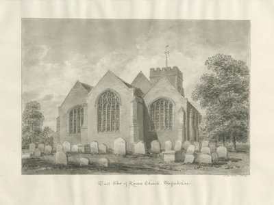 Kinver Kirke: sepia tegning af John Buckler