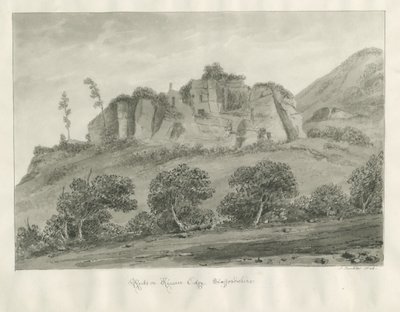 Kinver Edge: sepia tegning af John Buckler