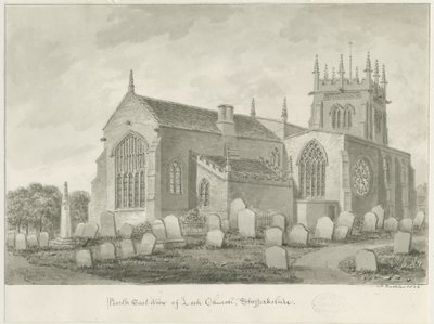 Leek Church: sepia drawing, 1844dani af John Buckler
