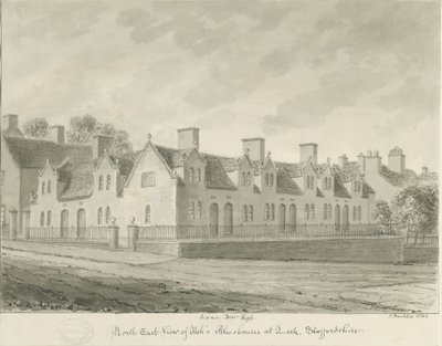 Leek Town - "Ash" s Almshouses ": sepia drawing, 1844dani af John Buckler