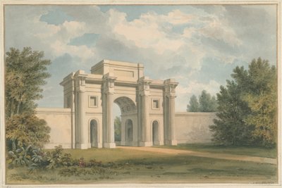 Leicestershire - Gopsall House - The Gateway, 1820 af John Buckler