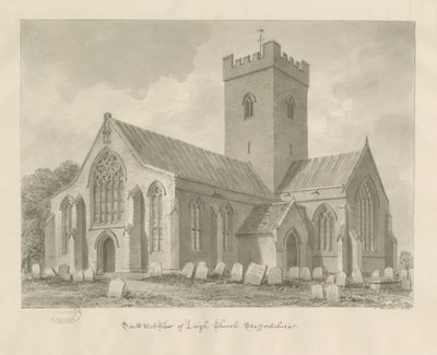 Leigh Church: sepia tegning af John Buckler
