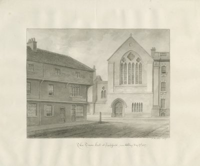 Lichfield - Guildhall: sepia tegning af John Buckler