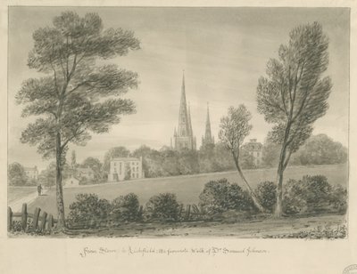 Lichfield - Stowe: sepia tegning af John Buckler