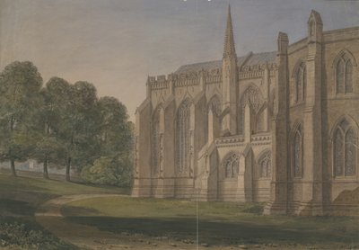 Lichfield Cathedral - North North West View: water color painting, 184 [5] dani af John Buckler