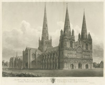 Lichfield Cathedral - North West View: gravering, [1807] af John Buckler