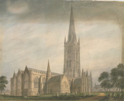 Lincolnshire - Grantham Church, 1811dani af John Buckler