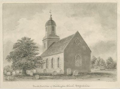 Marchington Church: sepia tegning af John Buckler