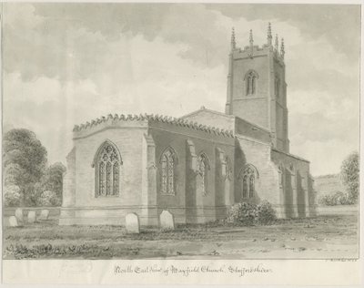 Mayfield Church: sepia drawing, 1844dani af John Buckler