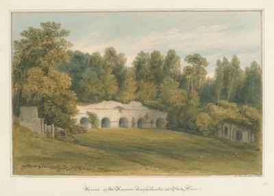 Oxfordshire - Henley upon Thames - Romersk amfiteater ved Park Place, 1826 af John Buckler