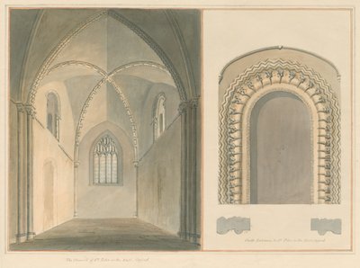 Oxfordshire - Oxford - Chancel and South Entrance of St. Peter in the East Church, 1803 af John Buckler