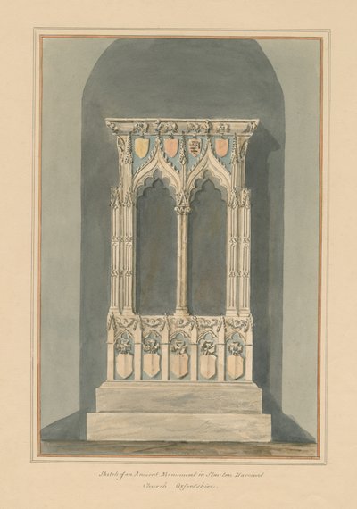 Oxfordshire - Stanton Harcourt Church - Monument, 1803 af John Buckler