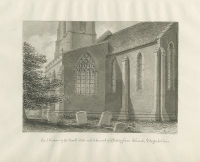 Pattingham Church - East Window: sepia-tegning, 1846 af John Buckler