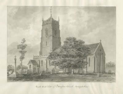 Pattingham Church: sepia tegning af John Buckler