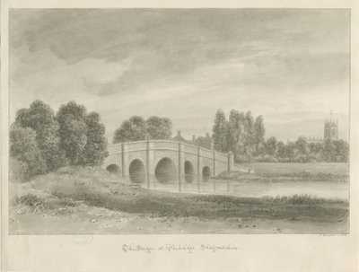 Penkridge Town - [Bull] Bridge: sepia tegning af John Buckler
