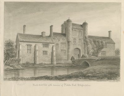 Pillaton Hall: sepia tegning af John Buckler