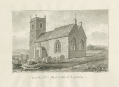 Rushall Church: sepia tegning, 1845 af John Buckler