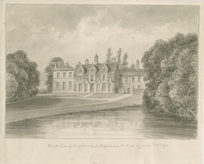 Seighford Hall: sepia tegning af John Buckler