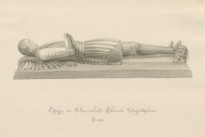 Shareshill Church- Monumental billedkunst til [Sir Humphrey Swynnerton]: sepia vask tegning af John Buckler