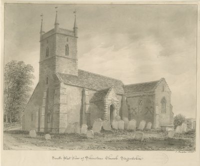 Shenstone Church: sepia tegning af John Buckler