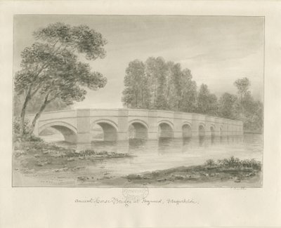 Shugborough Bridge: sepia-tegning, nd [?1840