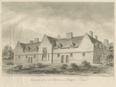 Stafford - Almshouses: sepia drawing, 1841 dani af John Buckler