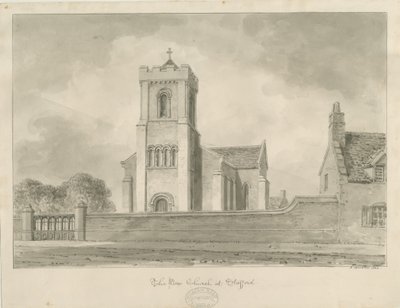 Stafford - Christ Church: sepia tegning, 1840 af John Buckler
