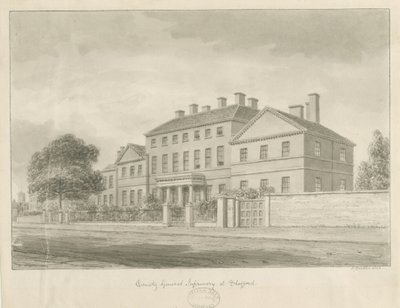 Stafford - County General Infirmary: sepia tegning af John Buckler