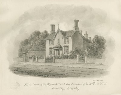 Stafford - Reverend Babers residens: sepia-tegning, 1844 af John Buckler