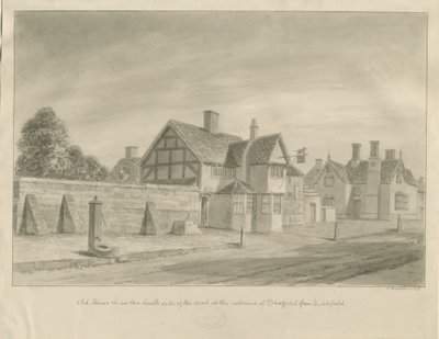 Stafford - [The White Lion Inn]: sepia-tegning, 1842 af John Buckler