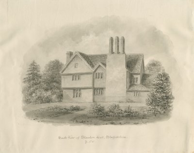Standon Hall: sepia tegning af John Buckler