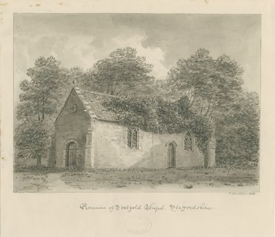Statfold Kapel: sepia tegning af John Buckler