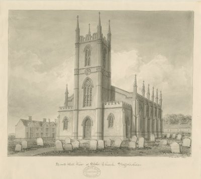 Stoke-upon-Trent Church [Ny]: sepia-tegning af John Buckler