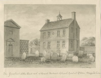 Sten - Friskole: sepia tegning af John Buckler